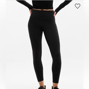 Athleta Rainier Black Fleece Lined Leggings